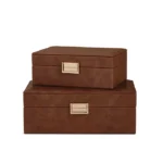 KIT CAIXAS EM MDF COM REVESTIMENTO EM PU - 2 PCS