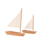 ESCULTURA MEDIA DE BARCO EM MADEIRA