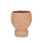 VASO DECORÂTIVO EM CERÂMICA TERRACOTA BASE ESCULTURAL P