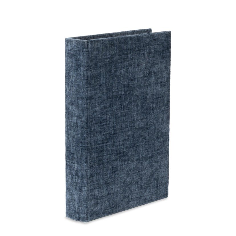 22745_3_G-2 LIVRO CAIXA DECORATIVO EM VELUDO AZUL MARINHO GRANDE - Imagem 1