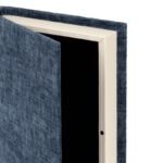 LIVRO CAIXA DECORATIVO EM VELUDO AZUL MARINHO GRANDE - Imagem 2